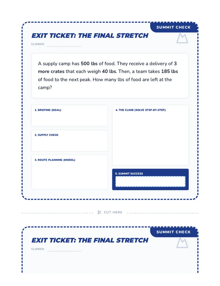 Descent Report Exit Ticket