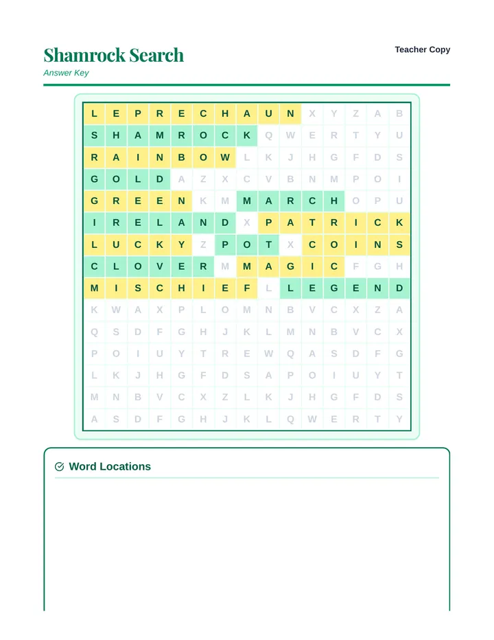 Shamrock Search Key