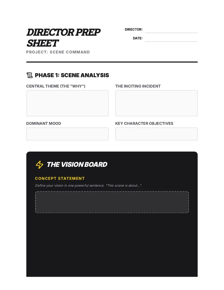 Director Prep Sheet