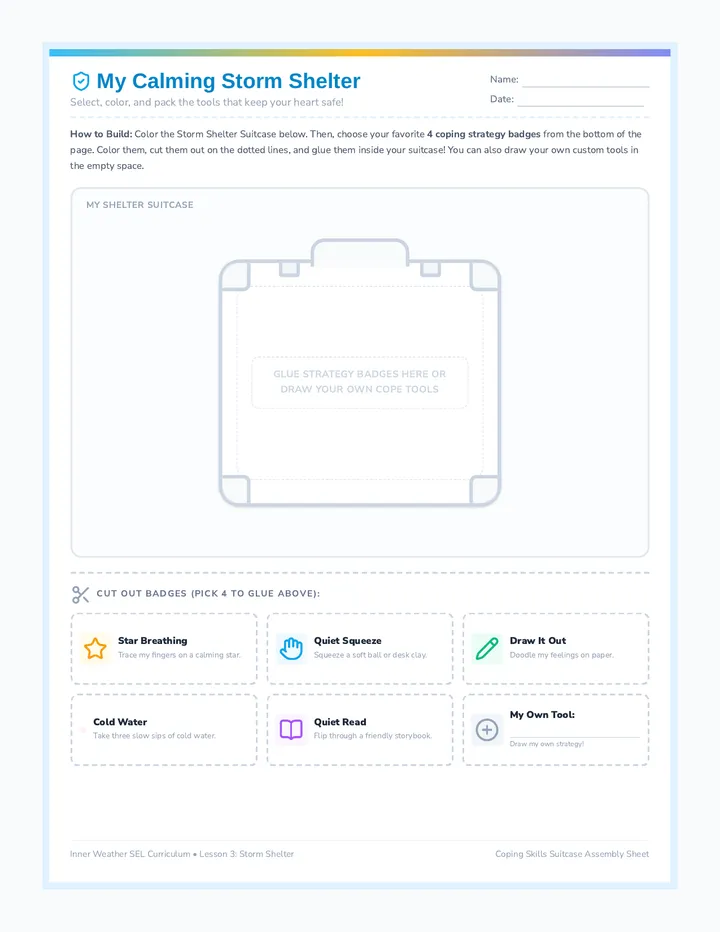Calm Down Toolkit Worksheet