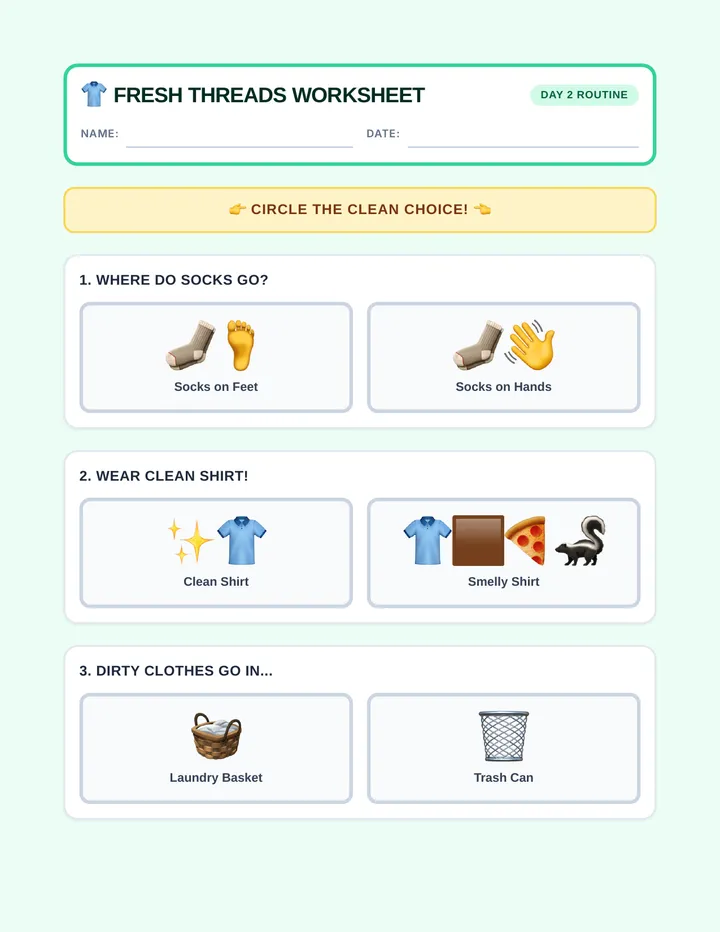 Fresh Threads Worksheet