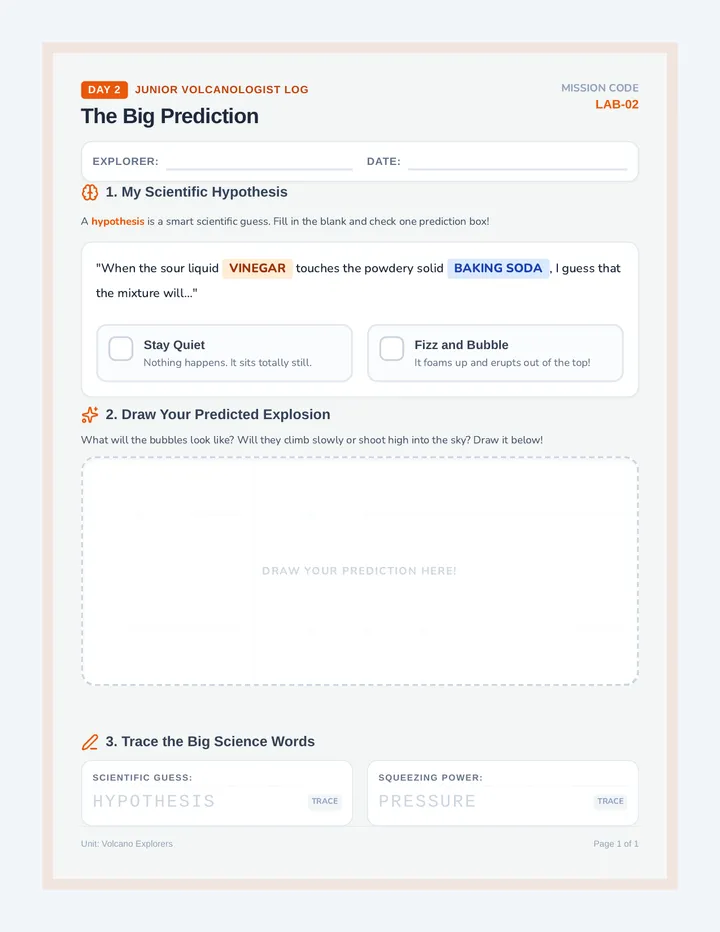 Eruption Prediction Worksheet