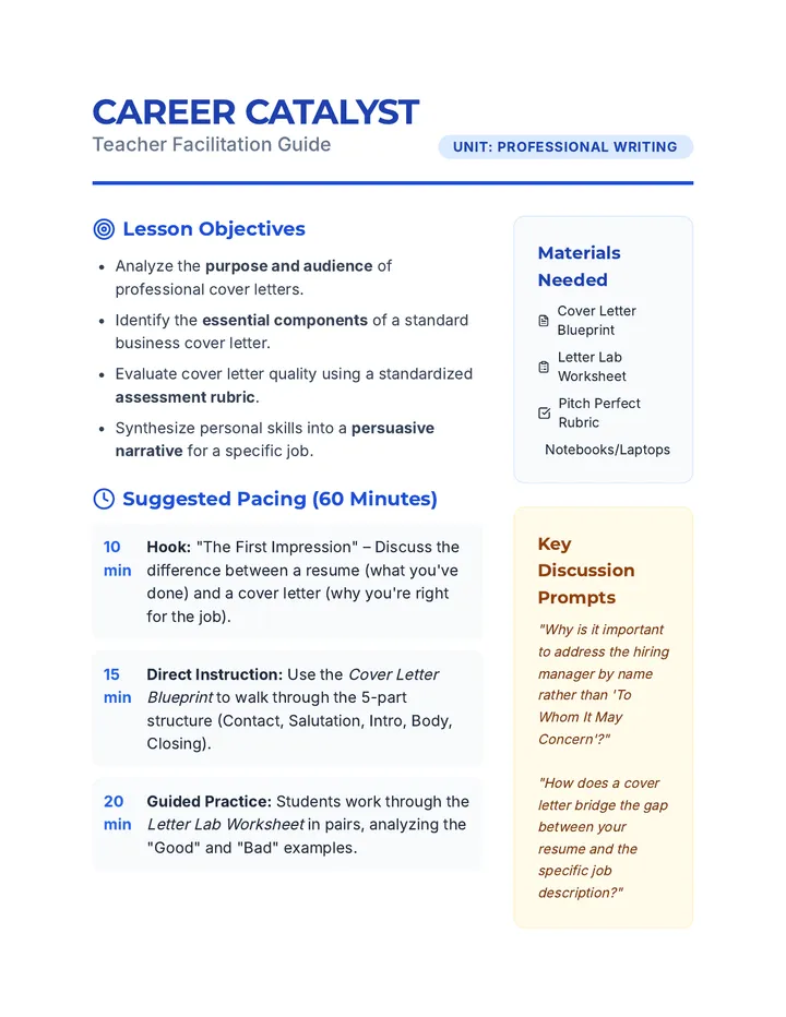 Career Catalyst Teacher Guide