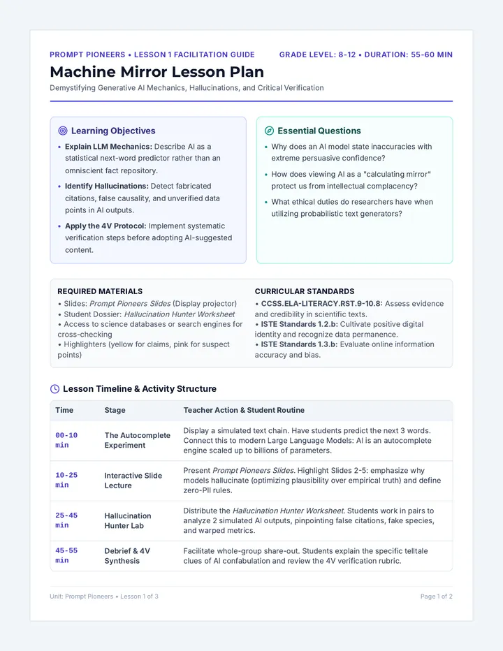 Machine Mirror Lesson Plan