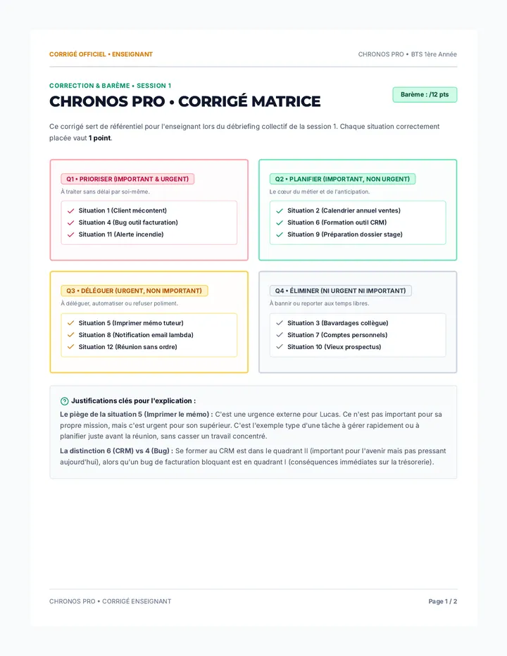Chronos Pro Corrige Exercices