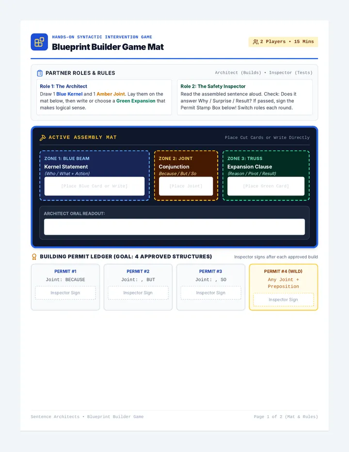 Blueprint Builder Game