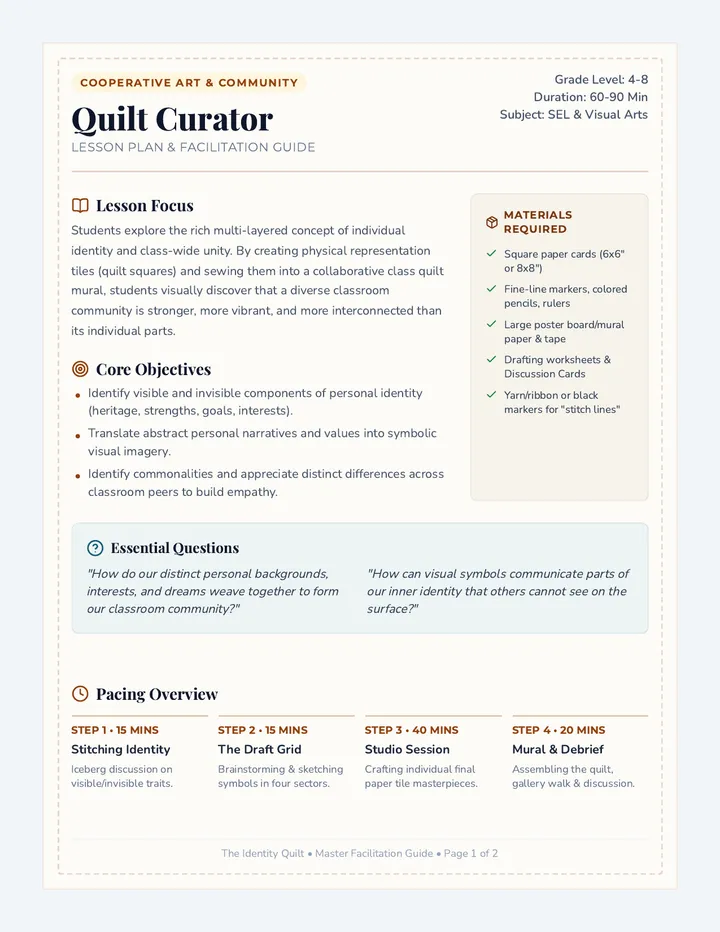 Quilt Curator Lesson Plan