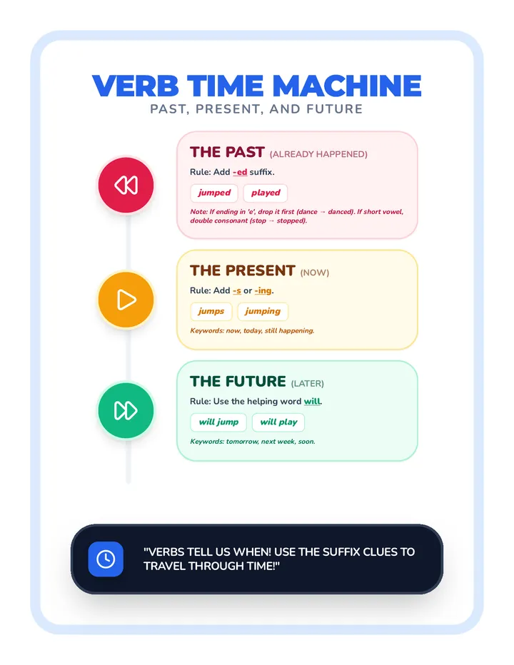 Verb Tense Timeline Anchor Chart