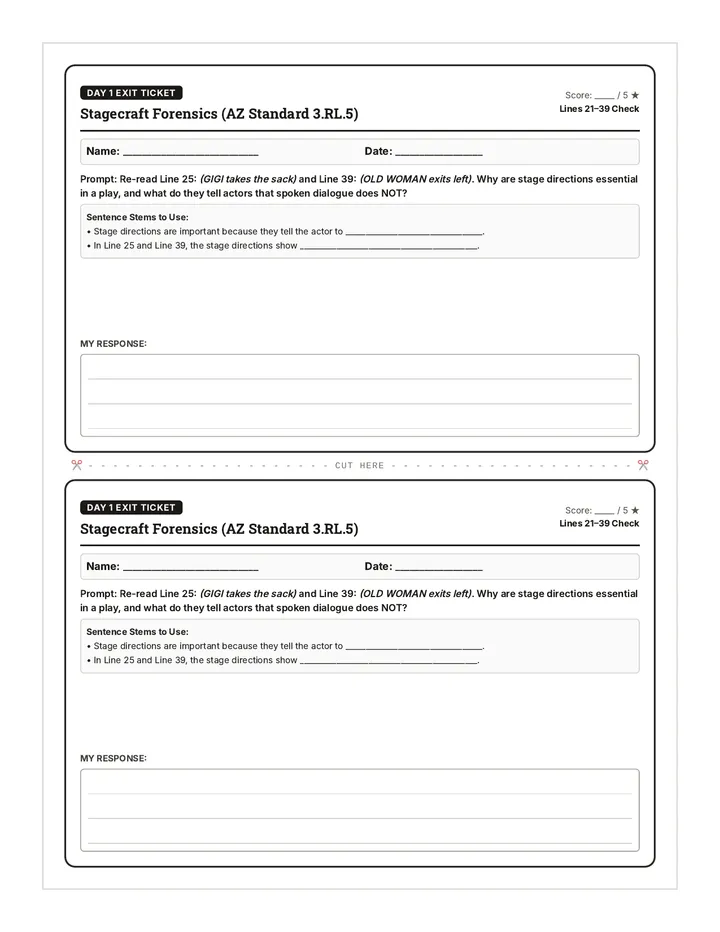 Wishing Ring Exit Tickets