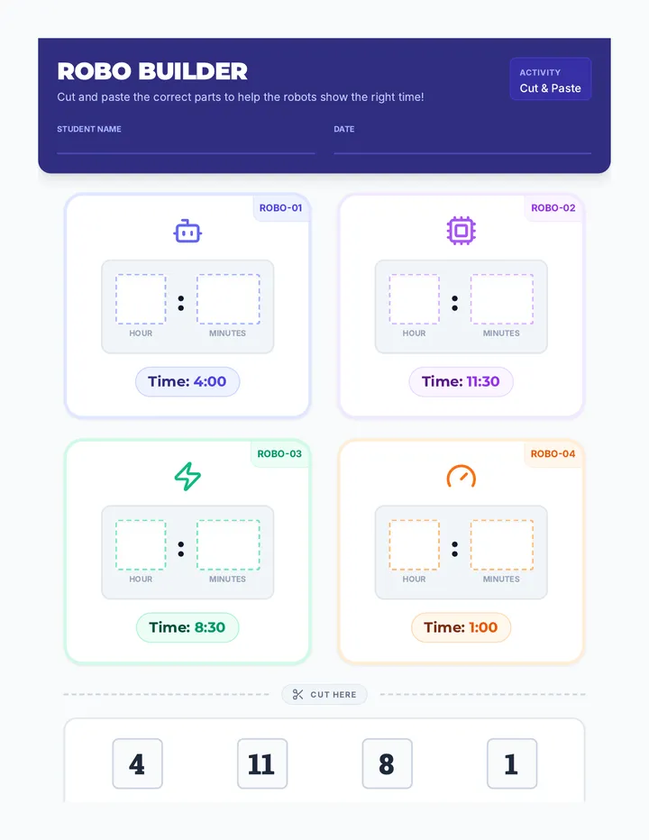 Robo Builder Worksheet
