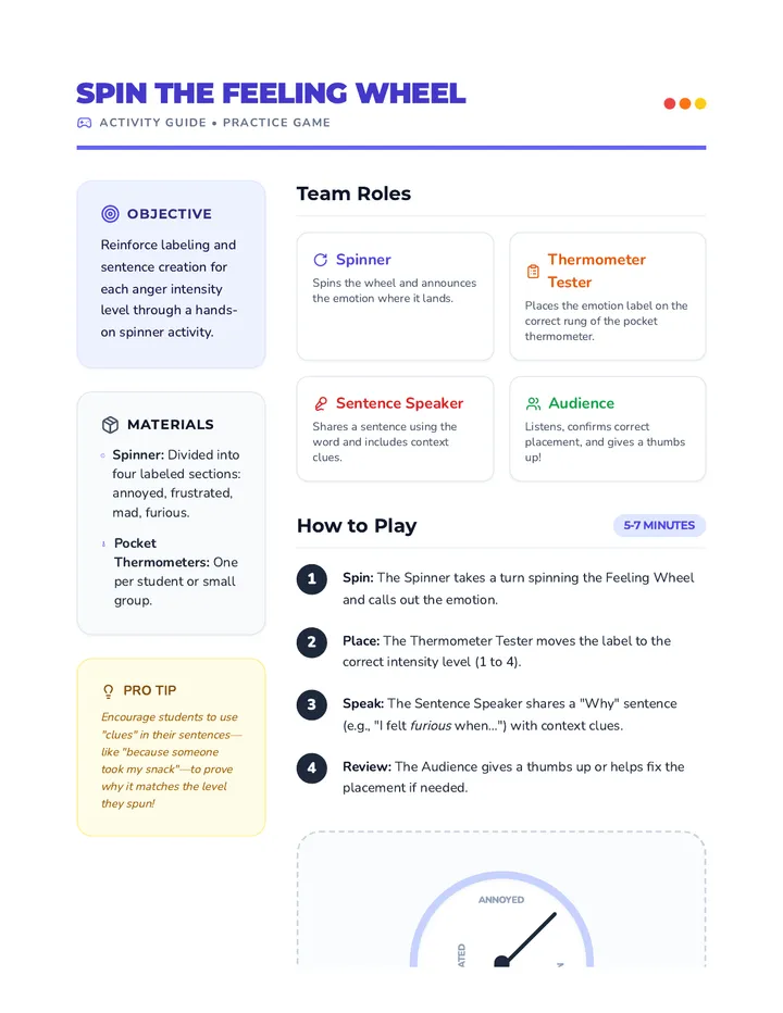 Spin the Feeling Wheel Activity Guide