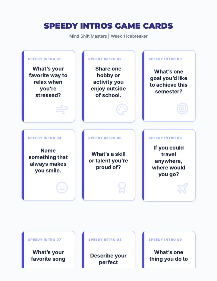 Intro Game Cards