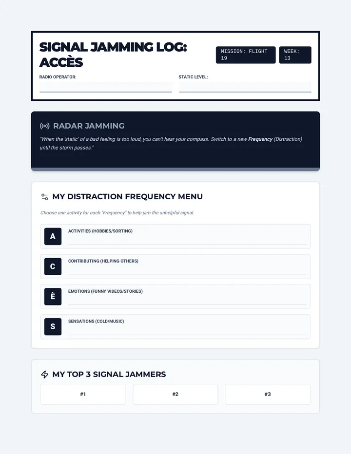 Radar Jamming Distract and ACCES Worksheet