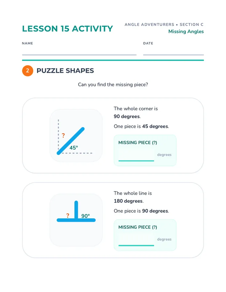 Puzzle Shapes Worksheet Revised