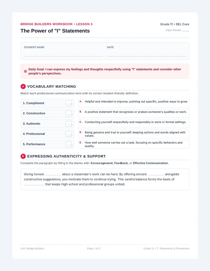 Perspective Statements Student Pack