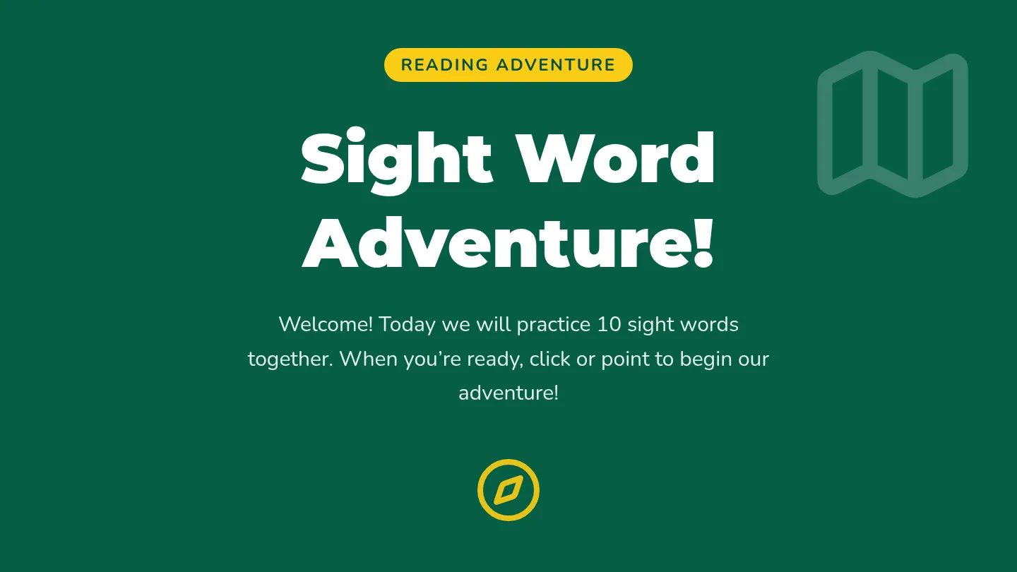 Sight Word Adventure Slides