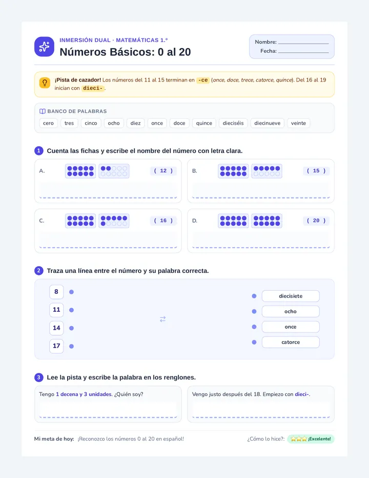 Numeros Basicos Hoja de Practica