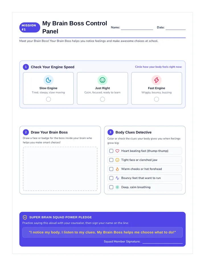 Brain Boss Worksheet
