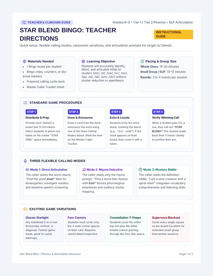 Star Blend Teacher Guide