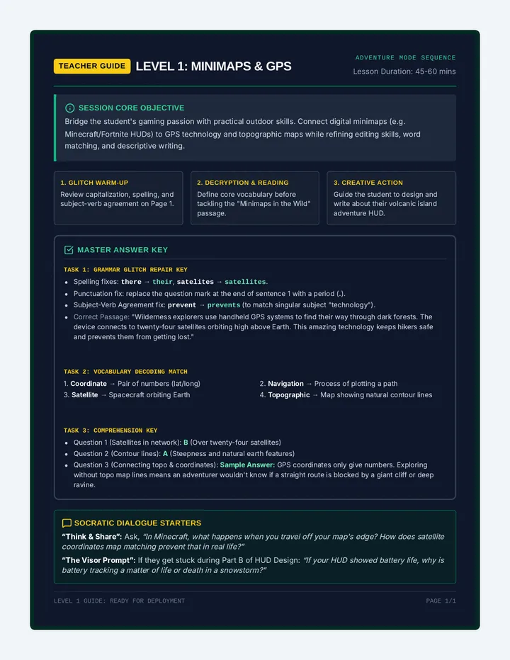 Navigation Quest Teacher Guide