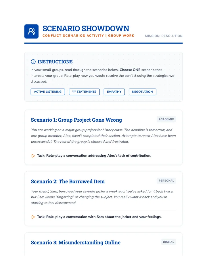 Scenario Showdown Activity