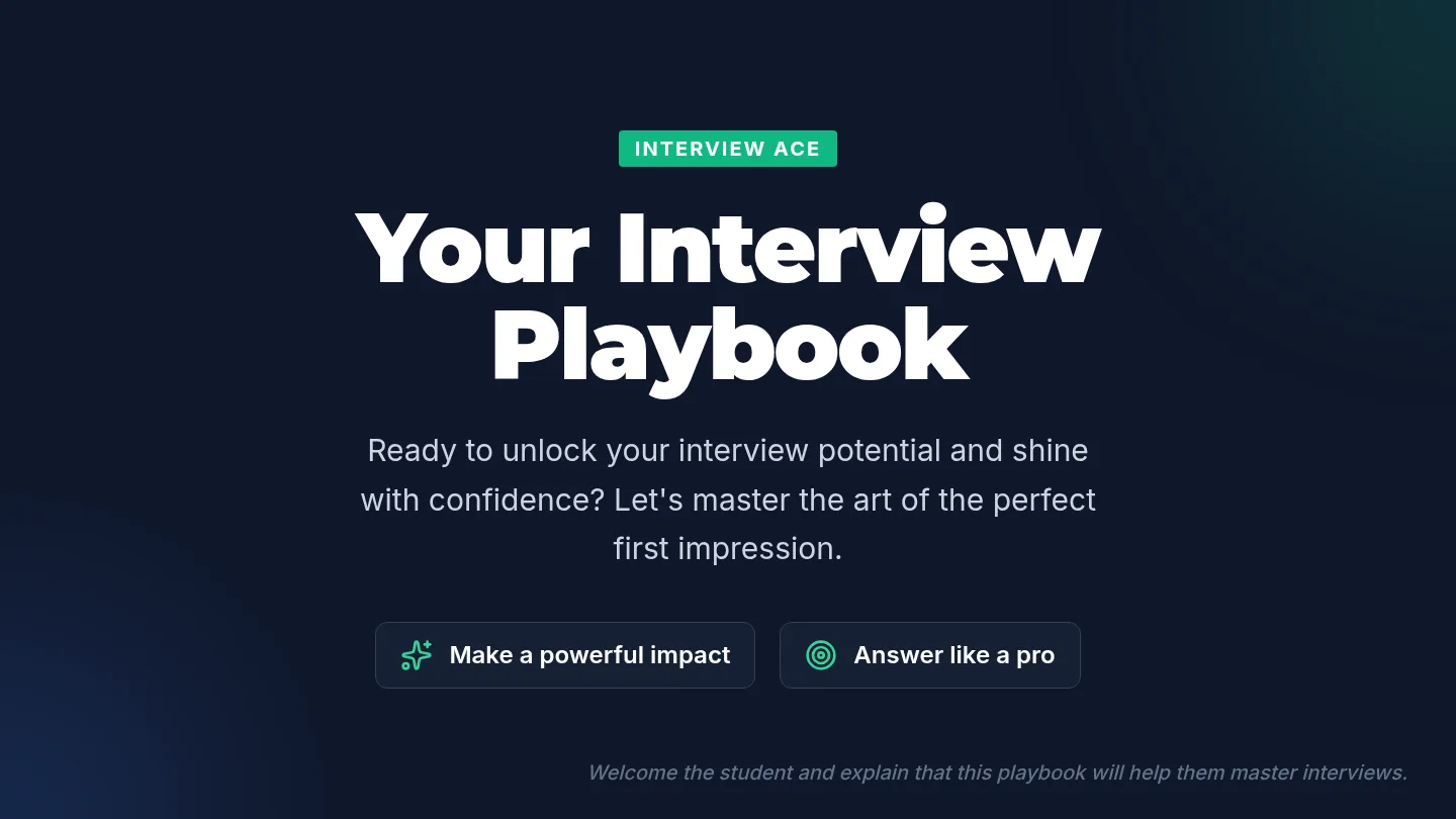 Your Interview Playbook Slide Deck