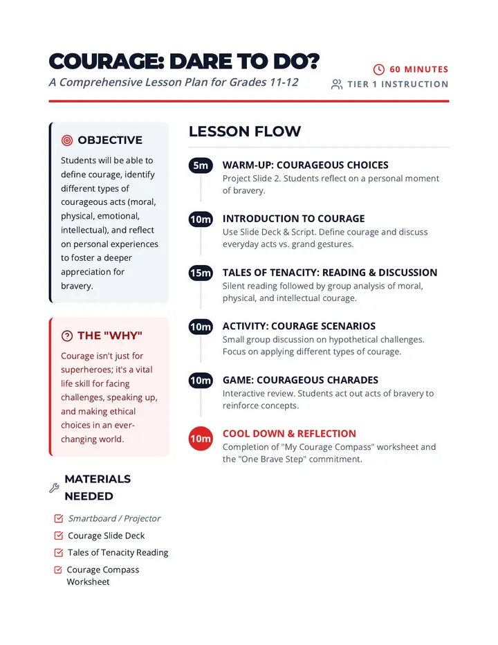 Courage Lesson Plan