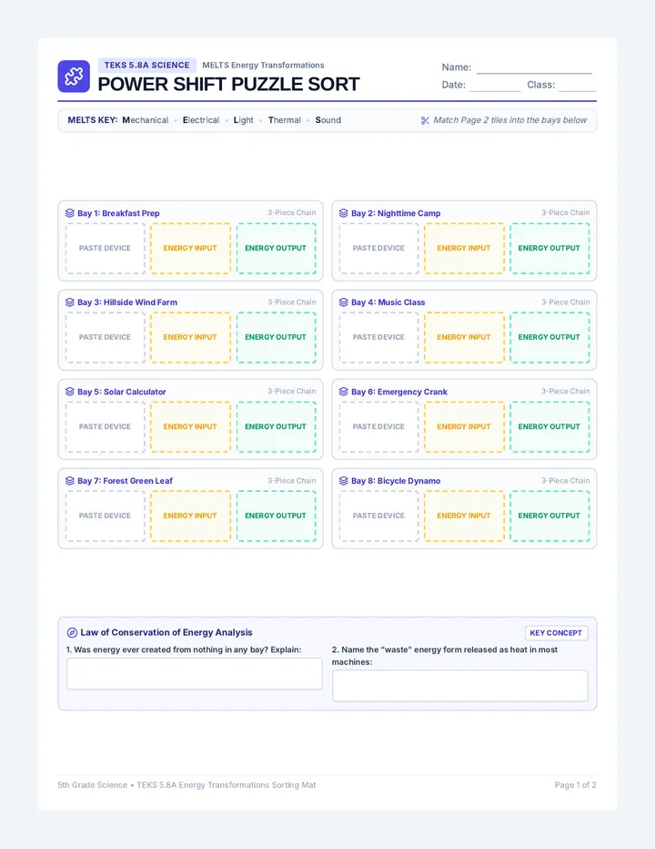 Power Shift Puzzle Sort