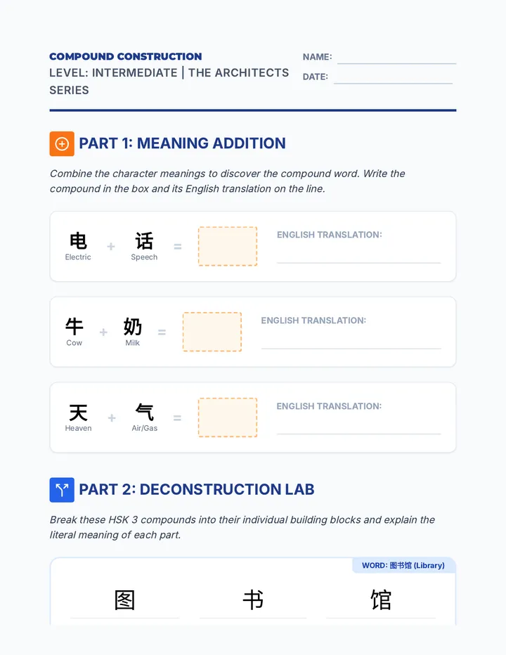 Compound Construction Worksheet
