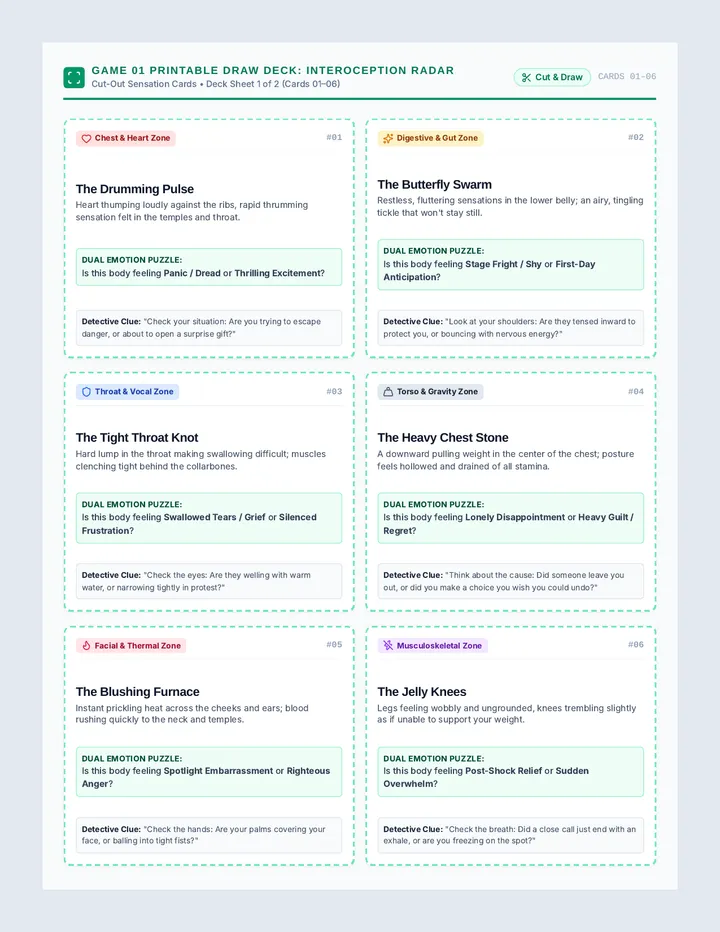Internal Sensation Game Cards