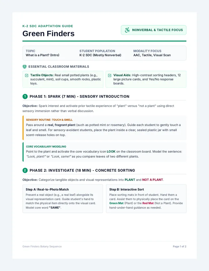 Green Finders Teacher Guide