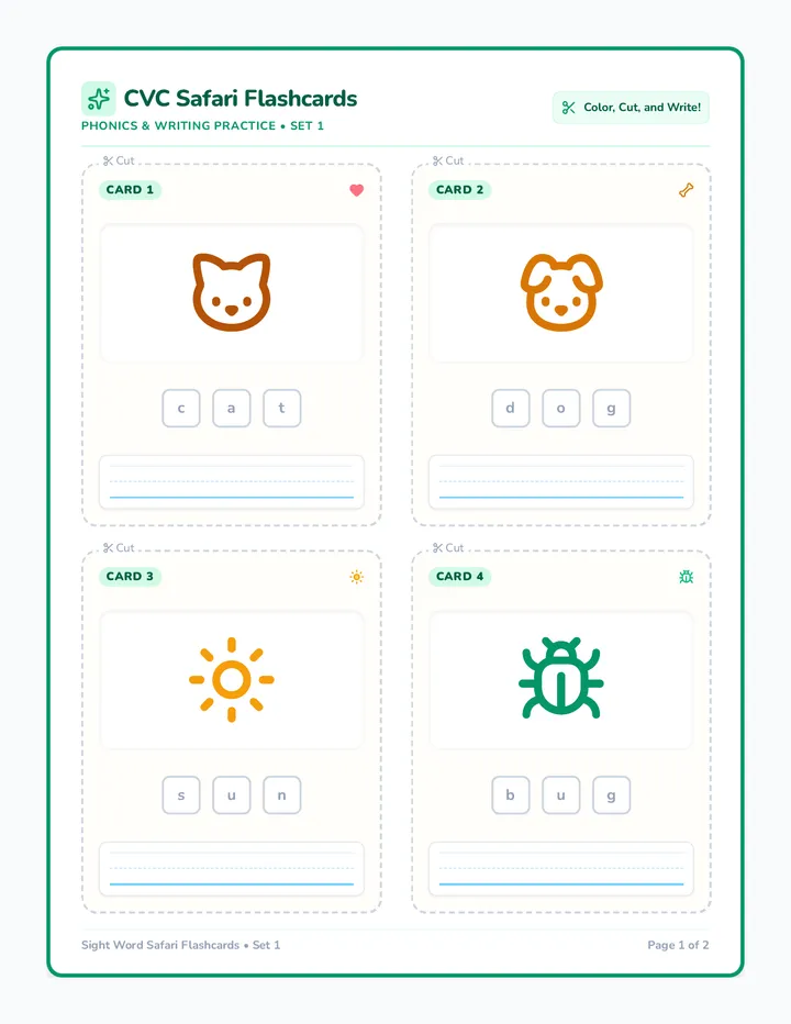 CVC Safari Flashcards