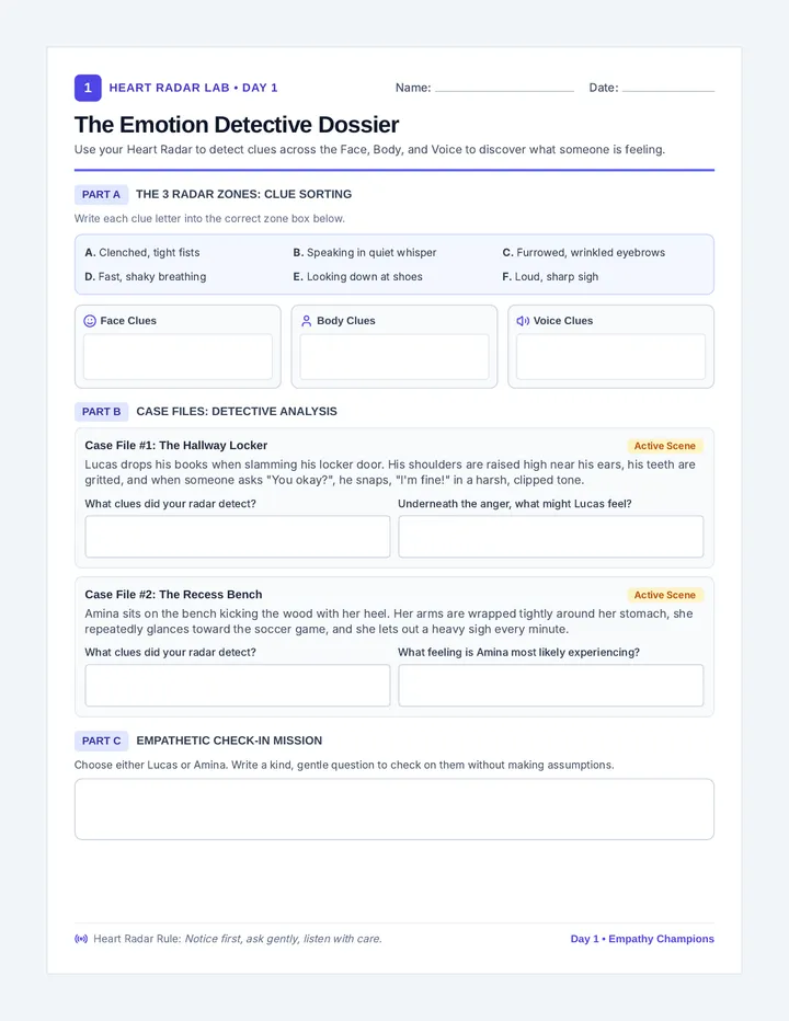 Emotion Detective Worksheet
