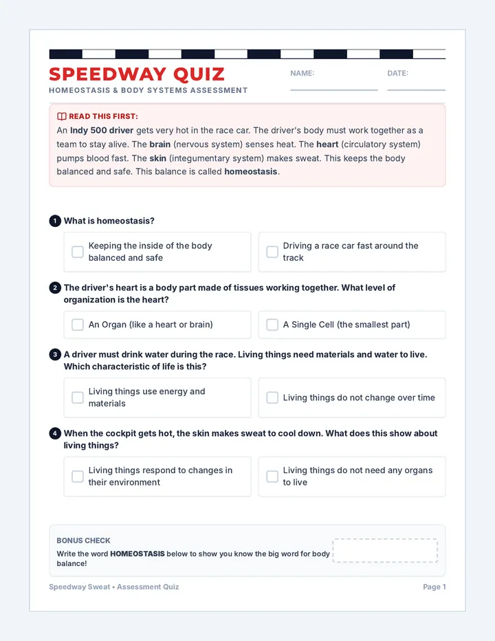 Speedway Sweat Quiz