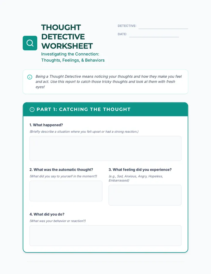 Thought Detective Worksheet