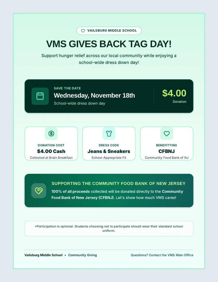VMS Gives Back Flyer