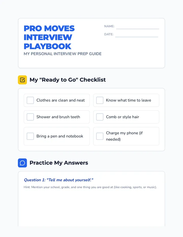 Interview Playbook Worksheet