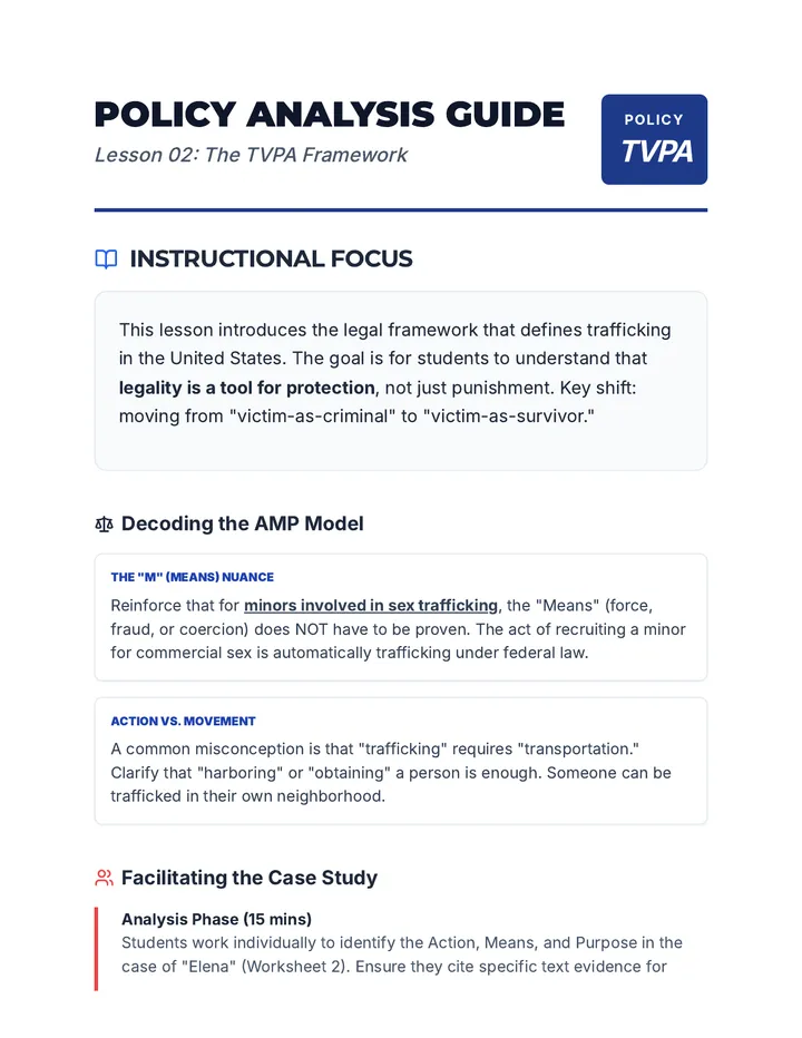 Policy Analysis Teacher Guide