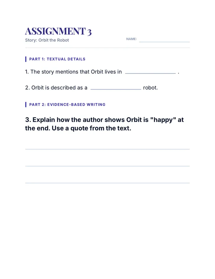 Robot Rescue 3 Worksheet Document