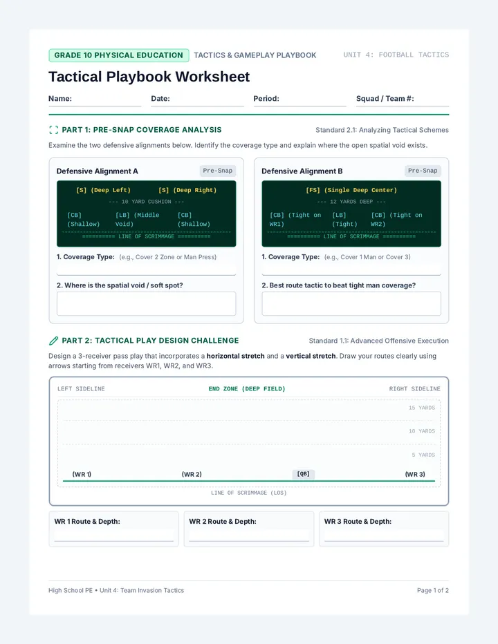 Tactical Playbook Worksheet
