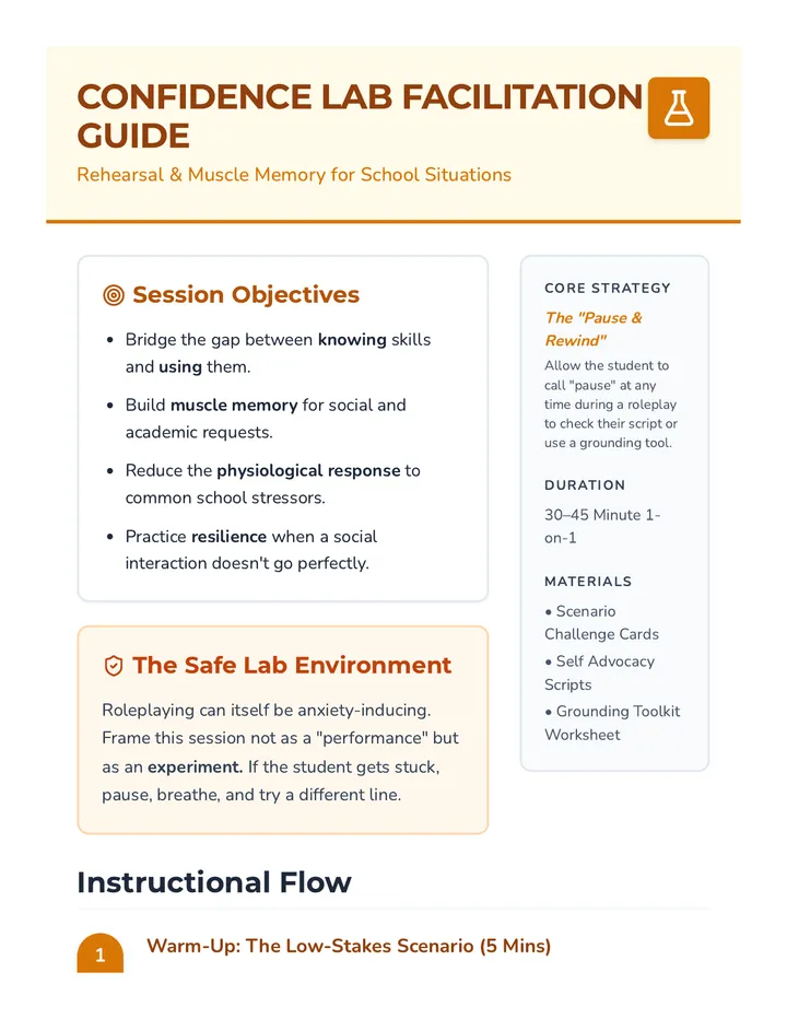 Confidence Lab Teacher Guide
