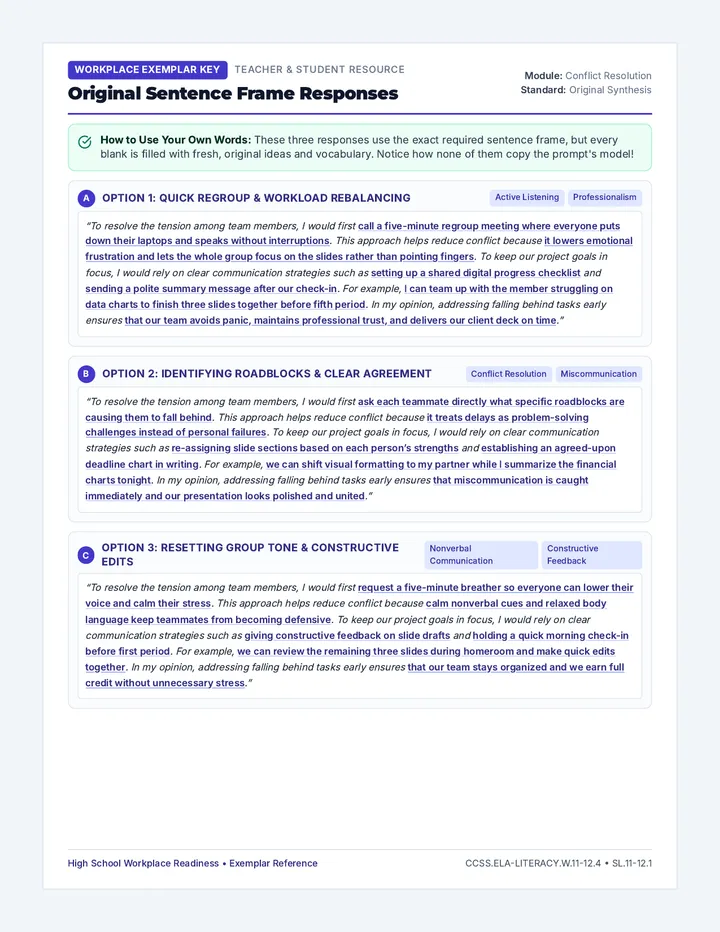 Original Exemplars Guide