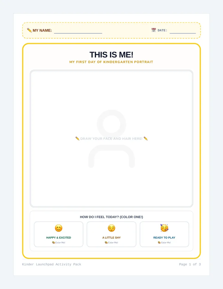 First Day Favorites Activity Pack