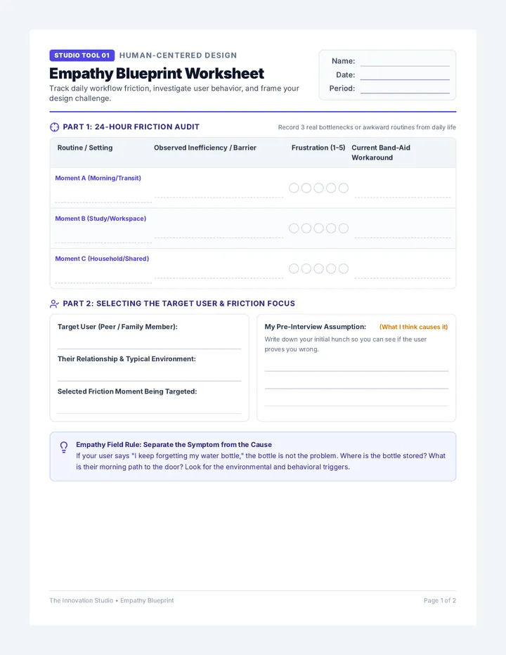 Empathy Blueprint Worksheet