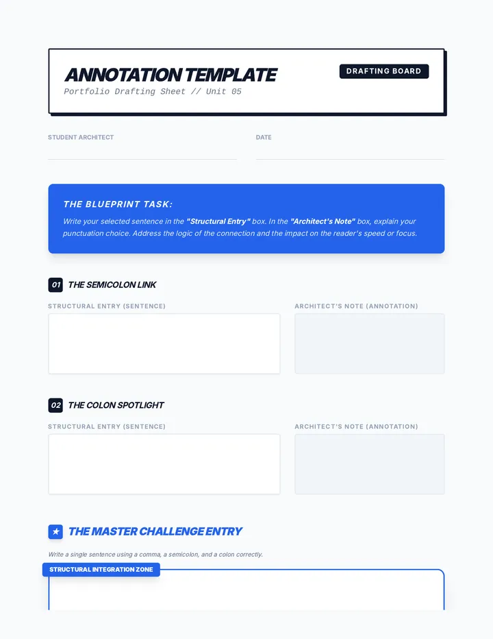 Portfolio Annotation Template