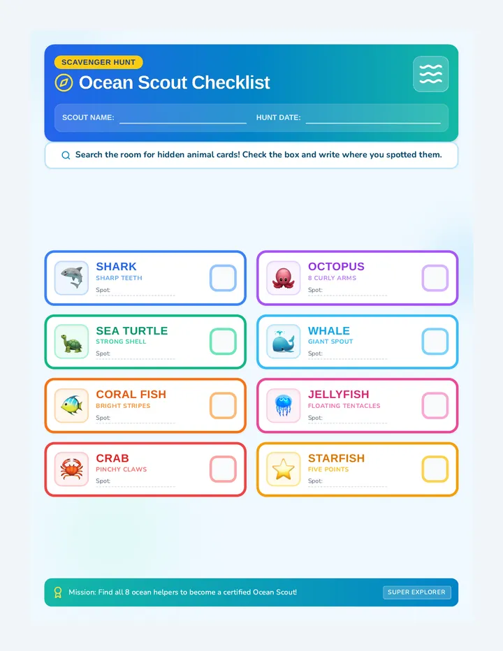 Ocean Scout Checklist
