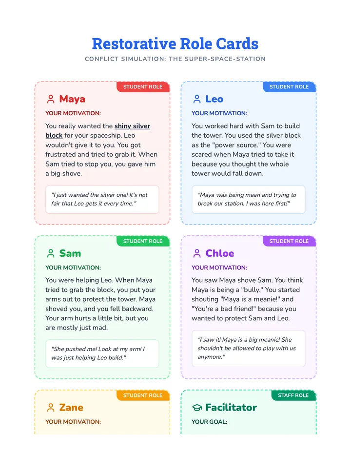 Restorative Role Cards