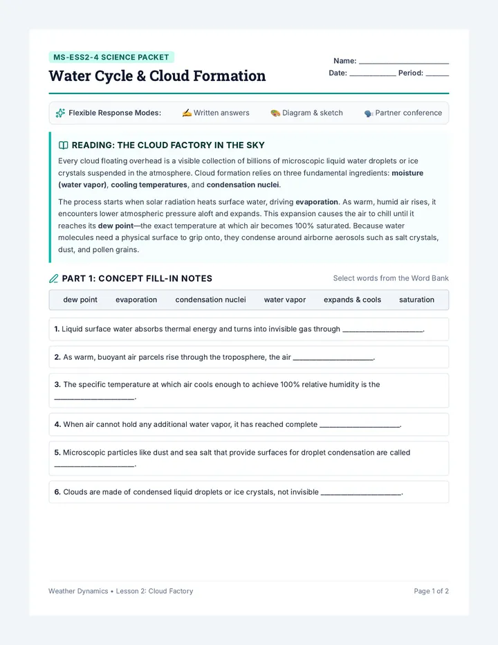 Cloud Dynamics Handout