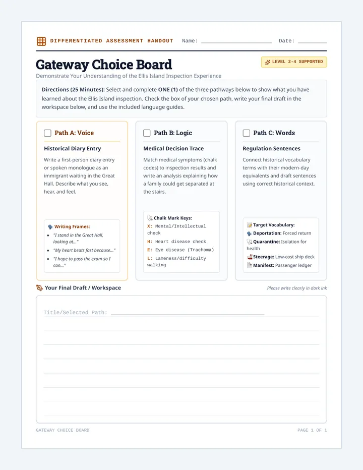 Gateway Inspection Choice Board