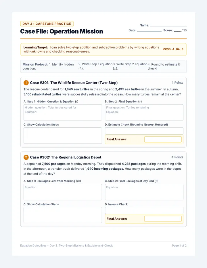 Operation Mission Worksheet